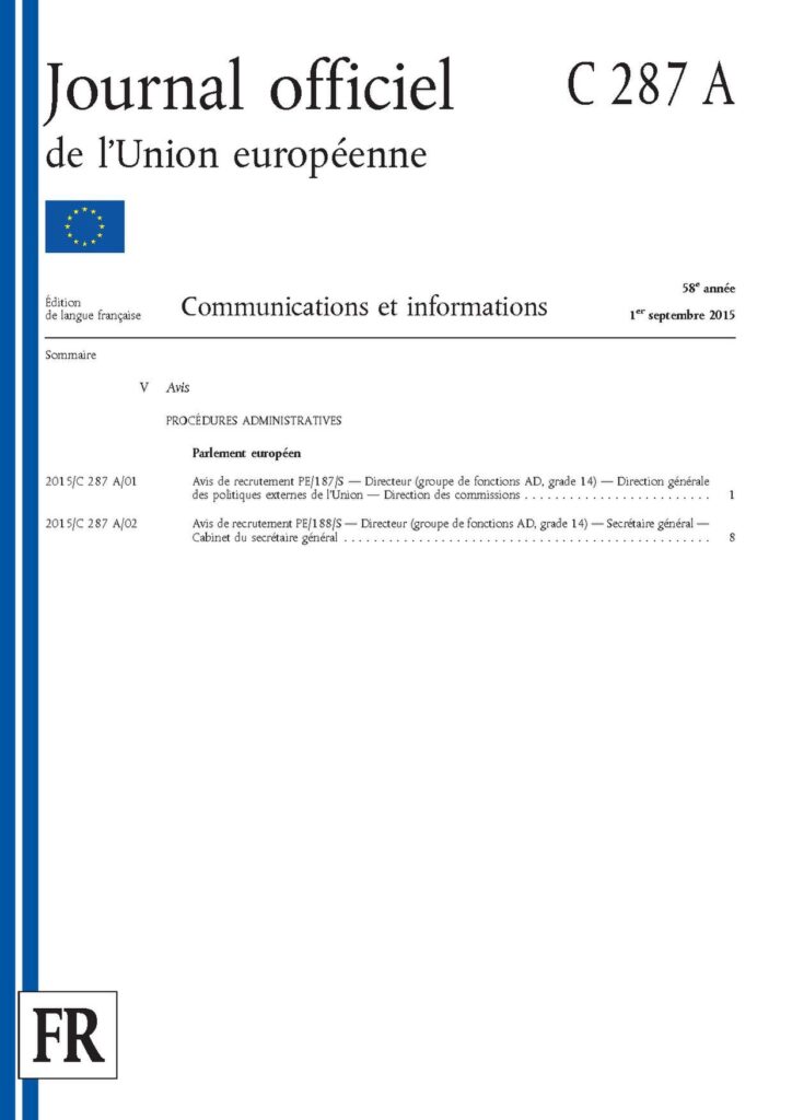 Recrutement d’un (01) Senior Assistant