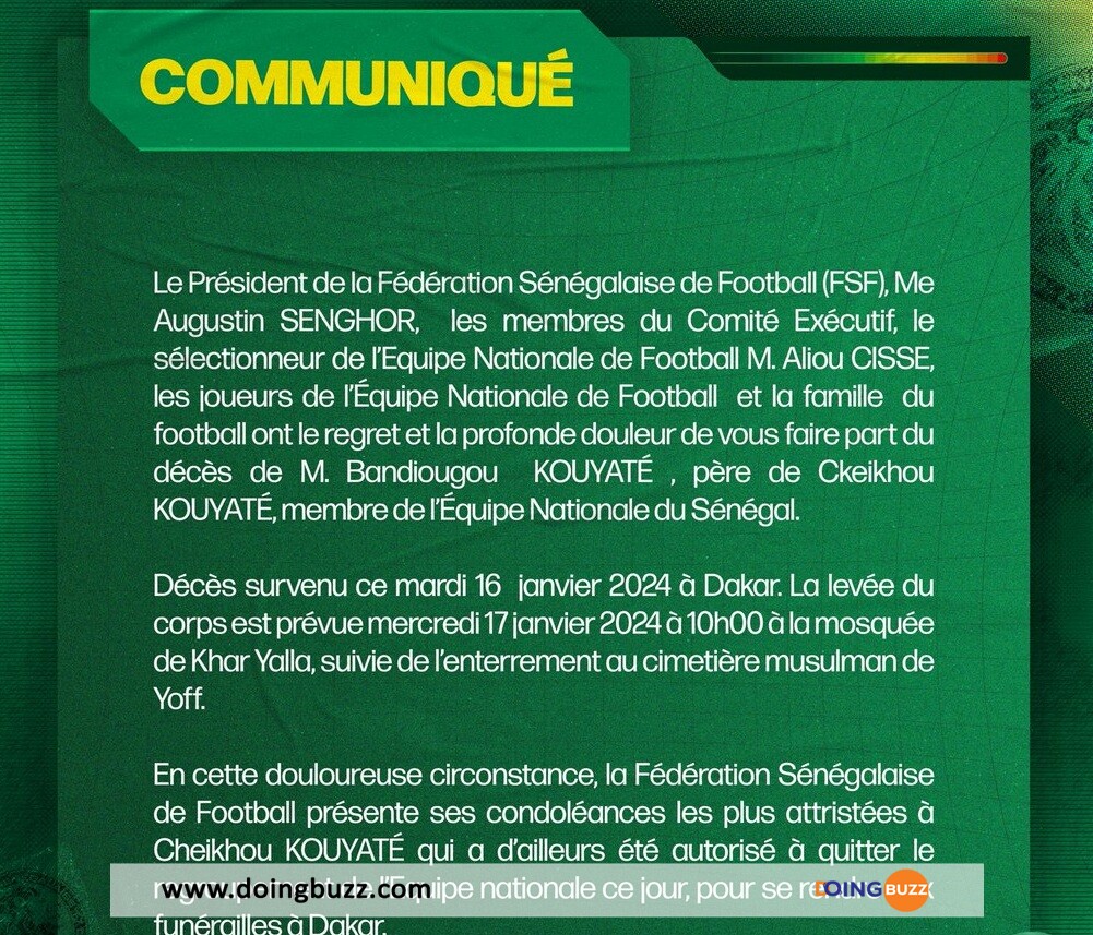 Can 2023 : Mauvaise Nouvelle Pour Le Sénégal, Cheikhou Kouyaté Quitte La Compétition !