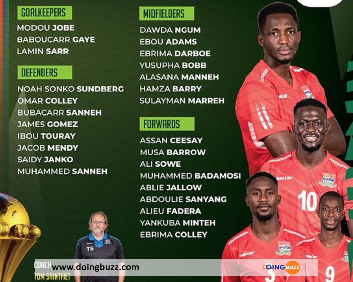 Can 2023 : La Gambie Dévoile Enfin Sa Liste De 27 Joueurs !