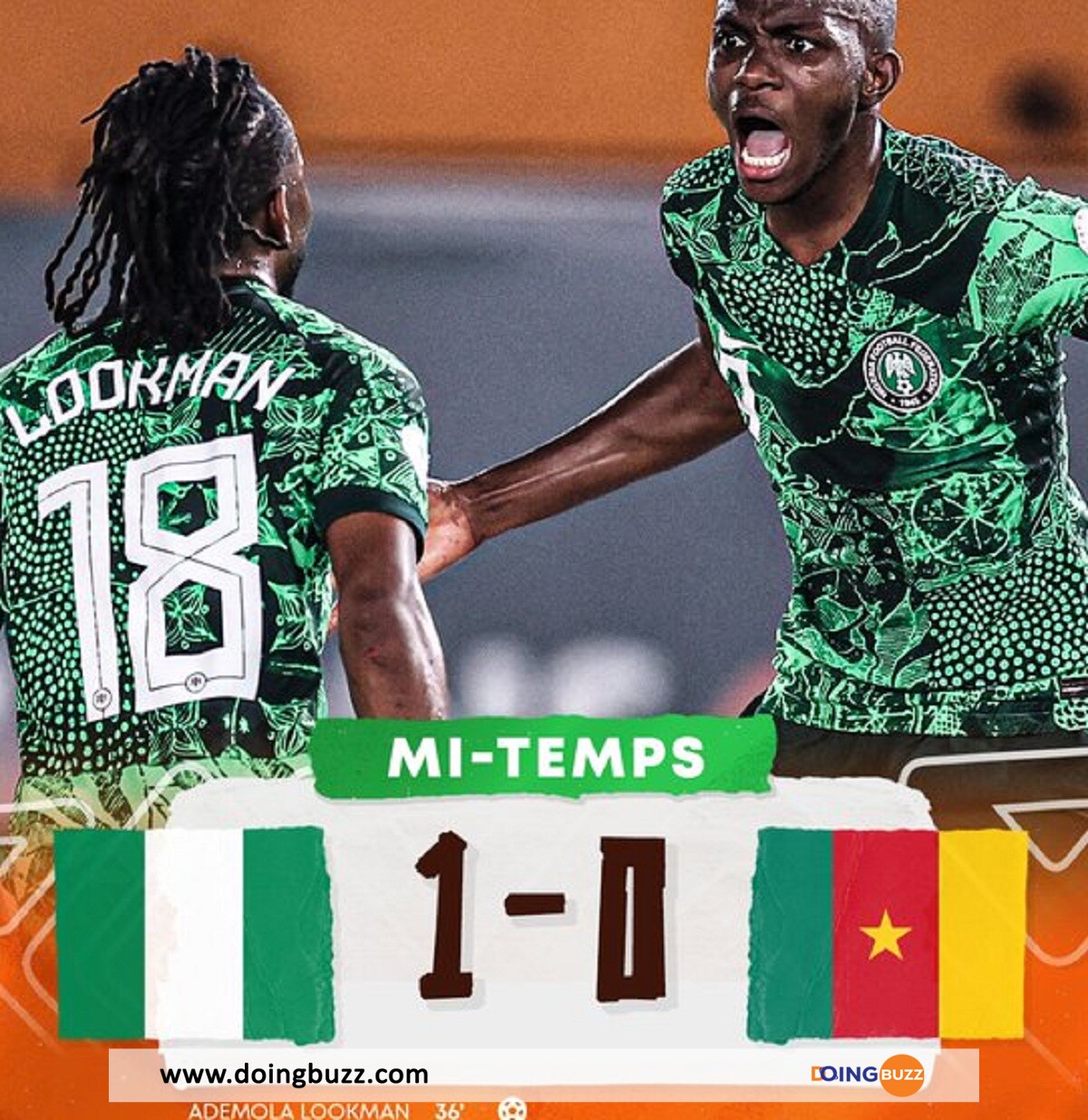Can 2023 : Le Nigéria Prend L'Avantage Sur Le Cameroun Grâce À Ce But De Lookman ! (Vidéo)