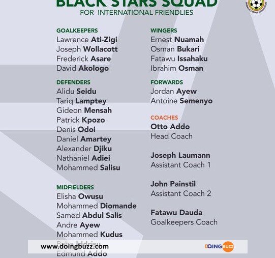 Ghana : Otto Addo Dévoile Une Équipe De 26 Joueurs Pour Les Matchs Amicaux !