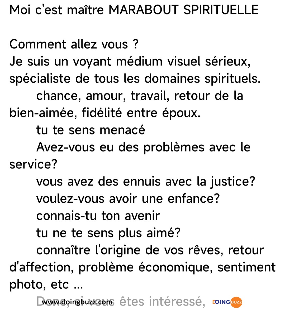 Arnaque Au Marabout 