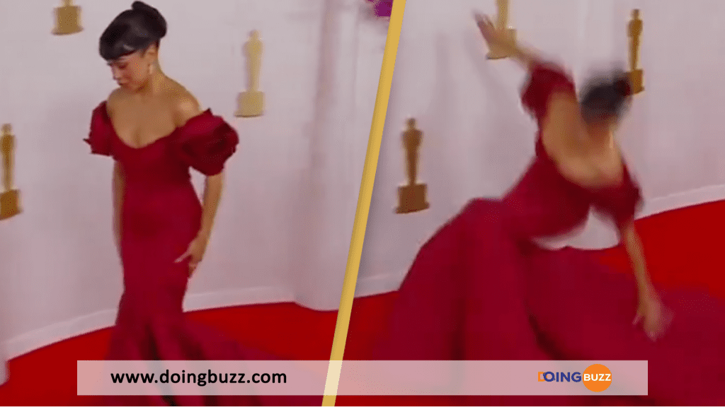 Oscars 2024 : La YouTubeuse Liza Koshy fait une chute sur le tapis rouge