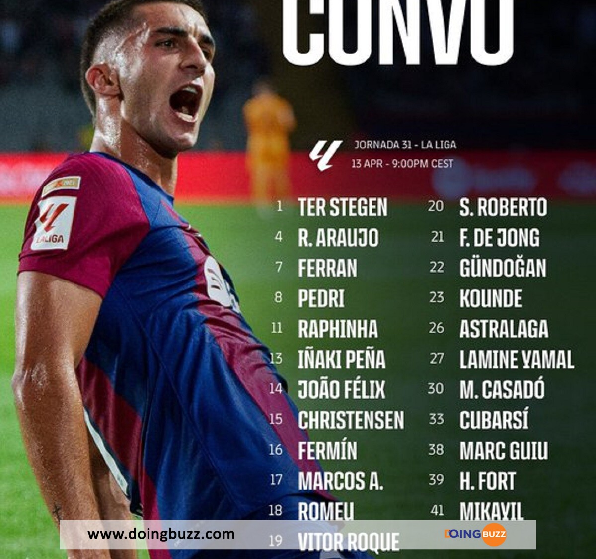 Cadix - Barça : Voici Les Joueurs Convoqués Par Xavi Pour Le Match !