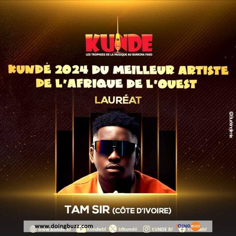 Tam Sir couronné meilleur artiste d’Afrique de l’Ouest aux Kundé 2024 Awards !