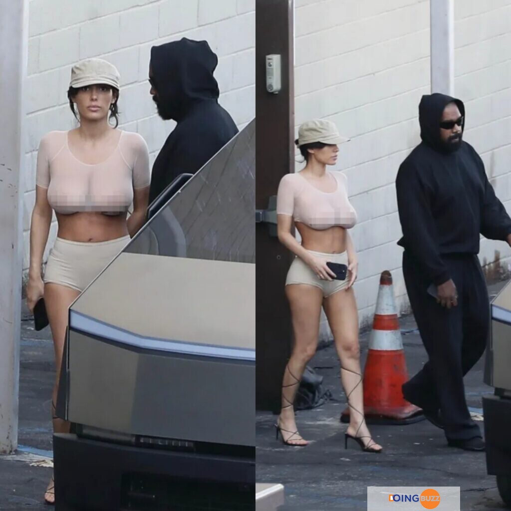 « Elle est à moitié nue », Bianca Censori sans soutien-gorge lors d’un rendez-vous au cinéma avec Kanye (Photos)