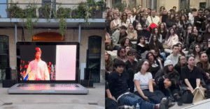 Quand les fans de fashion l&acirc;chent le trottoir pour des watch parties sur &eacute;cran g&eacute;ant